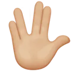 vulcan salute: medium-light skin tone لمنصة Apple