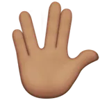 Apple 플랫폼을 위한 vulcan salute: medium skin tone