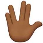 vulcan salute: medium-dark skin tone لمنصة Apple