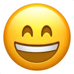 grinning face with smiling eyes για την πλατφόρμα Apple