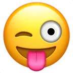 winking face with tongue for Apple platform