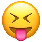 Appleプラットフォームのsquinting face with tongue