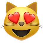 smiling cat with heart-eyes for Apple-plattformen