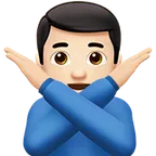 Apple dla platformy man gesturing NO: light skin tone