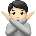 person gesturing NO: light skin tone für Apple Plattform