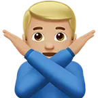 man gesturing NO: medium-light skin tone für Apple Plattform