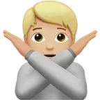 person gesturing NO: medium-light skin tone สำหรับแพลตฟอร์ม Apple