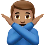 man gesturing NO: medium skin tone لمنصة Apple