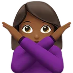 woman gesturing NO: medium-dark skin tone for Apple-plattformen