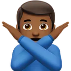 Apple dla platformy man gesturing NO: medium-dark skin tone
