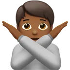 person gesturing NO: medium-dark skin tone für Apple Plattform