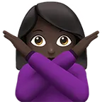 Appleプラットフォームのwoman gesturing NO: dark skin tone