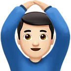 man gesturing OK: light skin tone for Apple platform