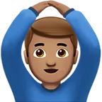 man gesturing OK: medium skin tone สำหรับแพลตฟอร์ม Apple