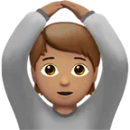 person gesturing OK: medium skin tone สำหรับแพลตฟอร์ม Apple