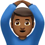 man gesturing OK: medium-dark skin tone for Apple platform