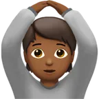 Apple dla platformy person gesturing OK: medium-dark skin tone