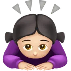 Apple platformu için woman bowing: light skin tone