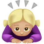 woman bowing: medium-light skin tone für Apple Plattform