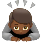 person bowing: medium-dark skin tone untuk platform Apple
