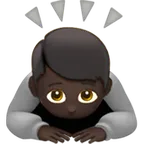 Apple dla platformy person bowing: dark skin tone