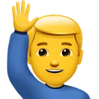 man raising hand til Apple platform