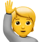person raising hand per la piattaforma Apple