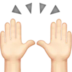 Apple 平台中的 raising hands: light skin tone
