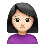 Apple 플랫폼을 위한 woman frowning: light skin tone