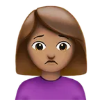 woman frowning: medium skin tone สำหรับแพลตฟอร์ม Apple