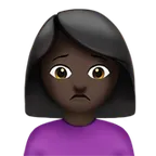 Apple প্ল্যাটফর্মে জন্য woman frowning: dark skin tone