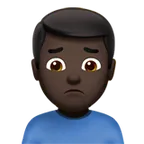 Apple 플랫폼을 위한 man frowning: dark skin tone