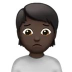 person frowning: dark skin tone untuk platform Apple