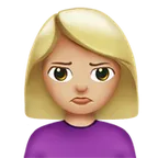 Apple platformu için woman pouting: medium-light skin tone