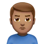 Apple dla platformy man pouting: medium skin tone
