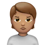 Apple dla platformy person pouting: medium skin tone