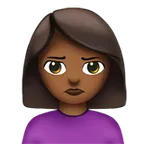 Apple platformu için woman pouting: medium-dark skin tone