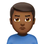 man pouting: medium-dark skin tone til Apple platform