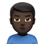 man pouting: dark skin tone til Apple platform