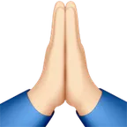 folded hands: light skin tone für Apple Plattform
