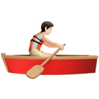 person rowing boat: light skin tone für Apple Plattform
