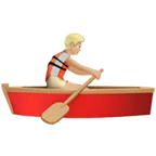 person rowing boat: medium-light skin tone untuk platform Apple