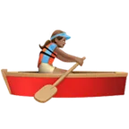 woman rowing boat: medium skin tone voor Apple platform
