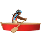 woman rowing boat: medium-dark skin tone untuk platform Apple