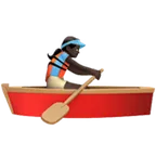 Apple 플랫폼을 위한 woman rowing boat: dark skin tone