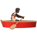 person rowing boat: dark skin tone per la piattaforma Apple