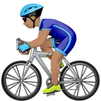 Apple platformu için man biking: medium skin tone