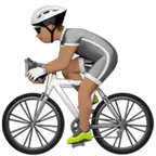 person biking: medium skin tone für Apple Plattform