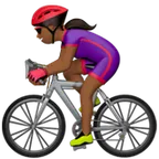 Appleプラットフォームのwoman biking: medium-dark skin tone