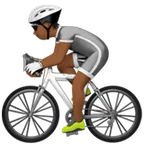 person biking: medium-dark skin tone per la piattaforma Apple
